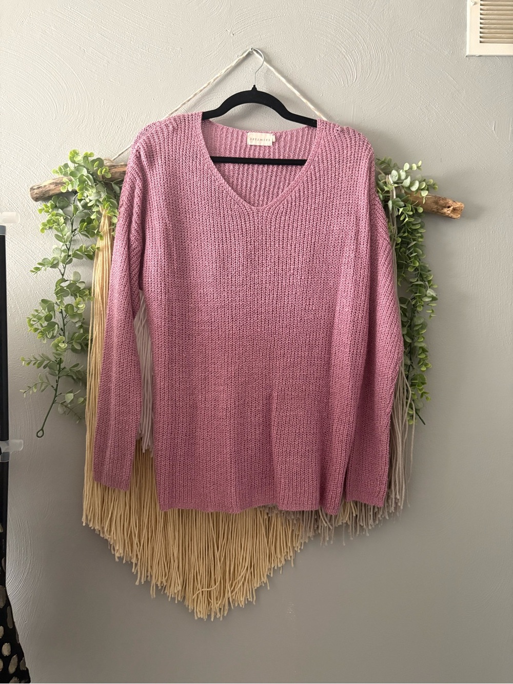 Dreamers V-Neck Knit Sweater in Lavender
